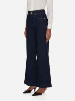 The Seamed Wide Trouser -- Rinse -Frame Fashion Shop 020DPA814 RINS 2837