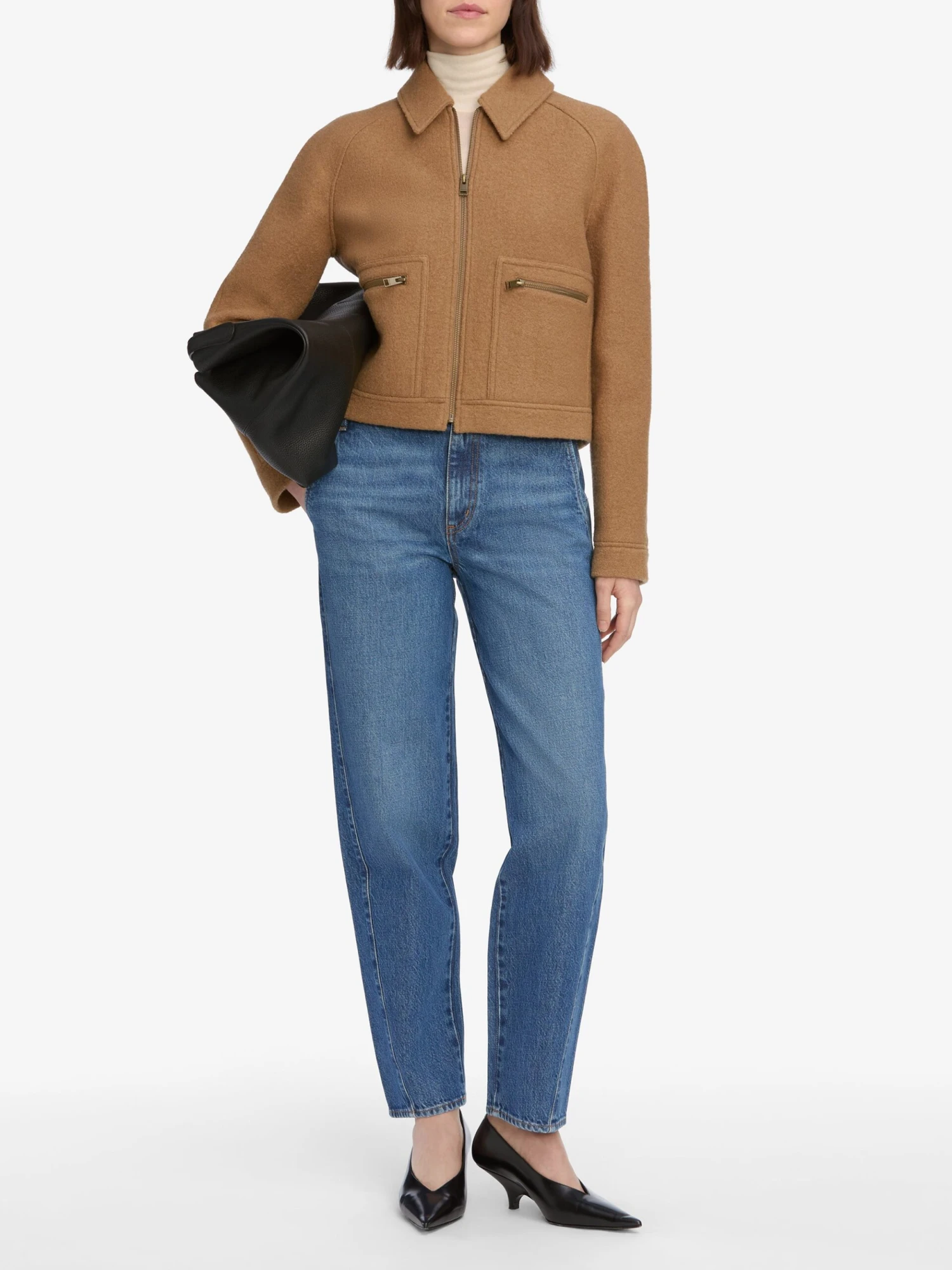 The Raglan Zip Front Jacket -- Camel 2 The Raglan Zip Front Jacket -- Camel - Image 2