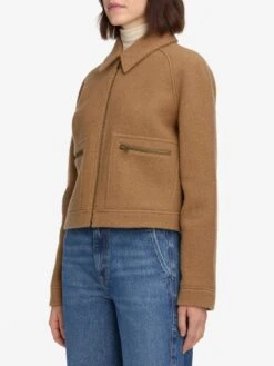 The Raglan Zip Front Jacket -- Camel 11 The Raglan Zip Front Jacket -- Camel -Frame Fashion Shop 1016105 SWAN WF25WJA002 CAML 7705