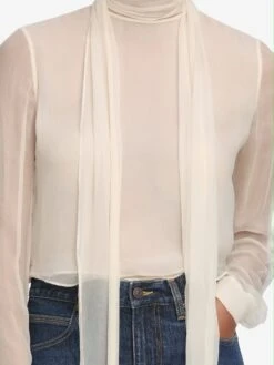 The Wisp Tie Blouse -- Cream -Frame Fashion Shop 2021210 SPCR WF25WBL002 CREA 5117