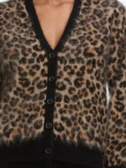 The Brushed Leopard Cardi -- Leopard 10 The Brushed Leopard Cardi -- Leopard -Frame Fashion Shop 3008498 BLK WP26KSW050 LEPD 7756