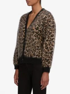 The Brushed Leopard Cardi -- Leopard 11 The Brushed Leopard Cardi -- Leopard -Frame Fashion Shop 3008498 BLK WP26KSW050 LEPD 7779