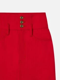 The Corset Mini Skirt -- Herrera Red -Frame Fashion Shop CH01DSK728 HRRR DET