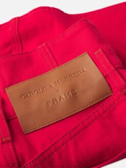 The Corset Mini Skirt -- Herrera Red -Frame Fashion Shop CH01DSK728 HRRR FABRIC DET