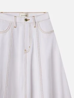 The Denim Ball Skirt -- White -Frame Fashion Shop CH03DSK728 WHT DET