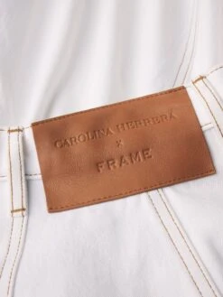 The Denim Ball Skirt -- White -Frame Fashion Shop CH03DSK728 WHT FABRIC DET