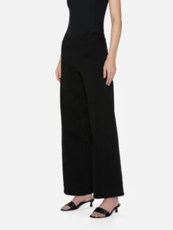 The Jetset Slim Palazzo -- Sheen Noir -Frame Fashion Shop JSLSP631 SHNO 0835