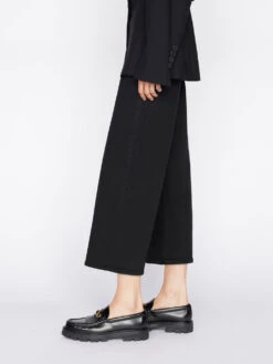 The Jetset Wide Crop -- Sheen Noir -Frame Fashion Shop JWC631 SHEEN NOIR 1701