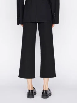 The Jetset Wide Crop -- Sheen Noir -Frame Fashion Shop JWC631 SHEEN NOIR 1707