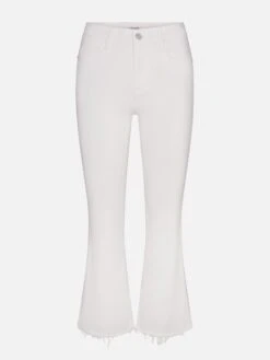 Le Crop Mini Boot -- White Raw Fray