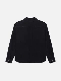 Textured Overshirt Jacket -- Dark Navy 5 Textured Overshirt Jacket -- Dark Navy -Frame Fashion Shop LMJK0240 DKNV BACK 0311