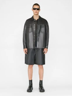 Leather Short -- Noir -Frame Fashion Shop LMLT0157 NOIR FRSP23EC MENS DAY 04 0011HR 5f8160c3 dede 4eb0 9a3e a50f9f0b812e