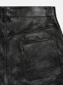 Leather Trouser -- Black 6 Leather Trouser -- Black -Frame Fashion Shop LMLT0186 BLK DETAIL 0053