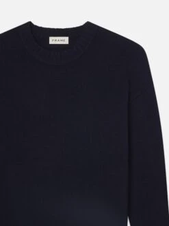 Cashmere Crewneck Sweater -- Navy -Frame Fashion Shop LMSW0088 NAVY DET V2
