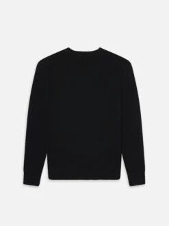 Cashmere Crewneck Sweater -- Noir -Frame Fashion Shop LMSW0088 NOIR B V3
