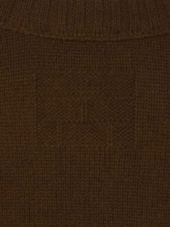 Cashmere Crewneck Sweater -- Dark Camel -Frame Fashion Shop LMSW0156 DACM DET2 V2