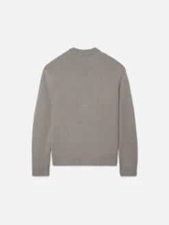 Cashmere Crewneck Sweater -- Stone Beige 5 Cashmere Crewneck Sweater -- Stone Beige -Frame Fashion Shop LMSW0156 STBG BACK 1352