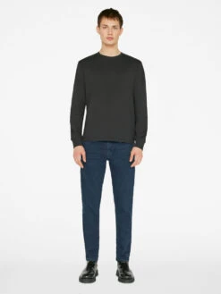 Duo Fold Long Sleeve Crew -- Noir -Frame Fashion Shop LMTS0242 NOIR FRSU23EC MENS DAY 02 0164HR