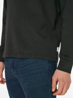 Duo Fold Long Sleeve Crew -- Noir -Frame Fashion Shop LMTS0242 NOIR FRSU23EC MENS DAY 02 0176HR