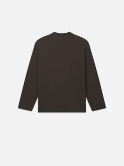 Duo Fold Long Sleeve Crew -- Dark Taupe -Frame Fashion Shop LMTS0377 DRKT B V2