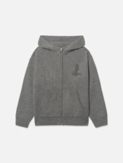 Ritz Men's Cashmere Full Zip Hoodie -- Warm Gray