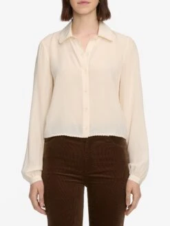 The Silk Prim Blouse -- Cream -Frame Fashion Shop LSLS820 BTCH WF25WBL005 CREA 9361