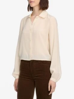 The Silk Prim Blouse -- Cream -Frame Fashion Shop LSLS820 BTCH WF25WBL005 CREA 9398