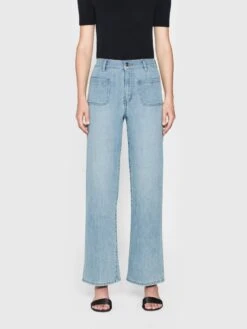 Le Slim Palazzo Bardot Pocket -- Wilson Clean 9 Le Slim Palazzo Bardot Pocket -- Wilson Clean -Frame Fashion Shop LSPBP291 WLSC 4574