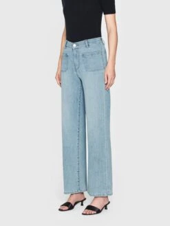 Le Slim Palazzo Bardot Pocket -- Wilson Clean 11 Le Slim Palazzo Bardot Pocket -- Wilson Clean -Frame Fashion Shop LSPBP291 WLSC 4589