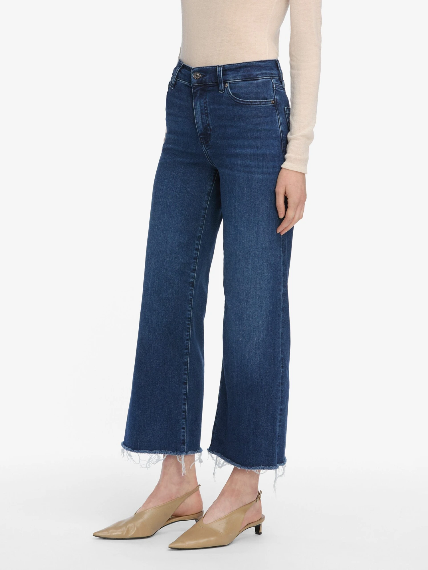 Le Slim Palazzo Crop -- Keepsake Raw Fray 5 Le Slim Palazzo Crop -- Keepsake Raw Fray - Image 5