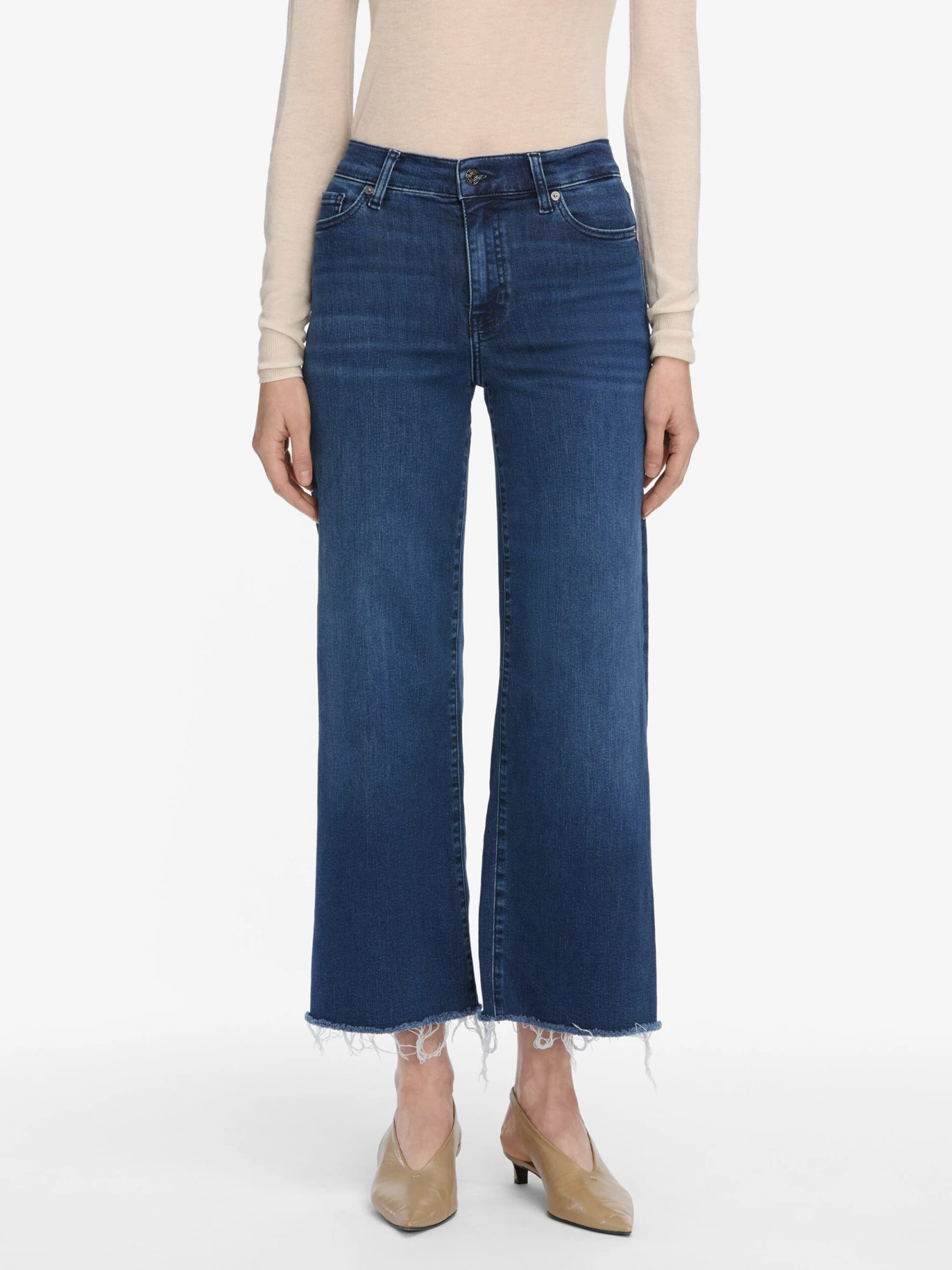 Le Slim Palazzo Crop -- Keepsake Raw Fray 3 Le Slim Palazzo Crop -- Keepsake Raw Fray - Image 3