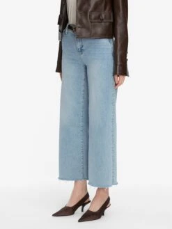 Le Slim Palazzo Crop -- Tribute Raw Fray -Frame Fashion Shop LSPCRF814Z TBRF 1785 V2