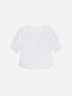 V-Neck Popover Top -- White -Frame Fashion Shop LWSH2826 WHT B 4d9d23a1 9da3 4b81 ae8a 89125f3b087d