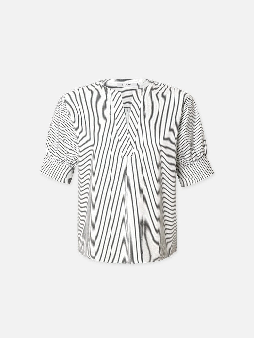 V-Neck Popover Top -- Navy Multi 1 V-Neck Popover Top -- Navy Multi