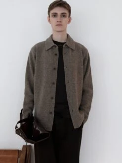 Long Sleeve Shirt Sweater -- Dark Taupe -Frame Fashion Shop Look11 01