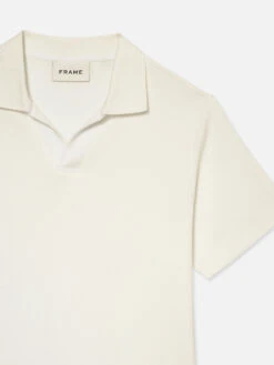 Jacquard Polo -- Off White -Frame Fashion Shop ME24JSH005 OFFW DETAILS 10603