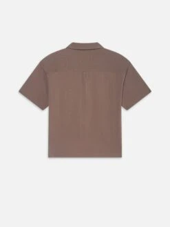 Light Pique Button Down Polo -- Mauve -Frame Fashion Shop ME25JSH004 MAUV B