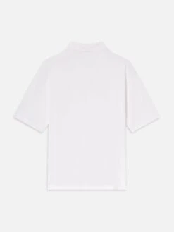 Light Pique Polo -- White -Frame Fashion Shop ME25JTE002 WHT B
