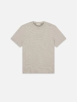 Jacquard Stripe Tee -- White/Navy