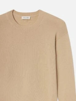 Light Weight Cashmere Crewneck -- Summer Beige -Frame Fashion Shop ME25KSW003 SUBE DET