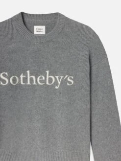 Sotheby's Unisex Cashmere Sweater -- Grey Melange -Frame Fashion Shop ME25KSW019 GRYM DET