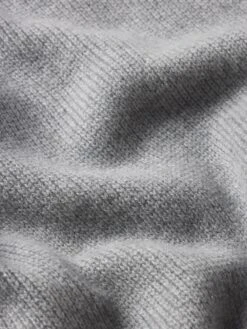 Sotheby's Unisex Cashmere Sweater -- Grey Melange -Frame Fashion Shop ME25KSW019 GRYM FABRICDETAIL