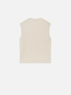 Sotheby's Unisex Cable Sweater Vest -- Cream -Frame Fashion Shop ME25KSW020 CREAM B