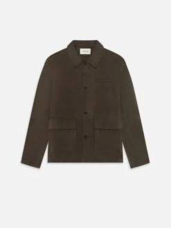 Suede Chore Coat -- Dark Brown