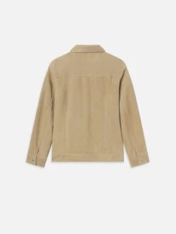 Suede Trucker Jacket -- Oxford Beige -Frame Fashion Shop ME25LJA006 OXBE B