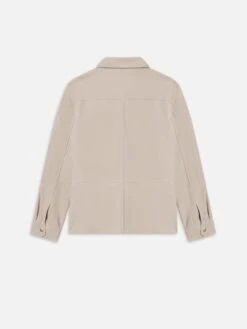 Suede Overshirt -- Stone Beige -Frame Fashion Shop ME25LSH001 STBG B