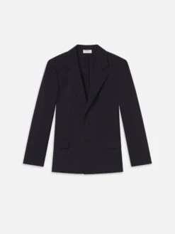 Unlined Wool Blazer -- Dark Navy