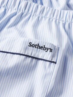 Sotheby's Unisex Pajama Pant -- Blue Stripe -Frame Fashion Shop ME25WPA009 BLST FABRICDETAIL
