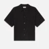 Crochet Short Sleeve Shirt -- Black
