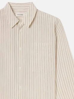 Brown Striped Shirt -- Brown Stripe -Frame Fashion Shop ME25WSH009 BNST DET